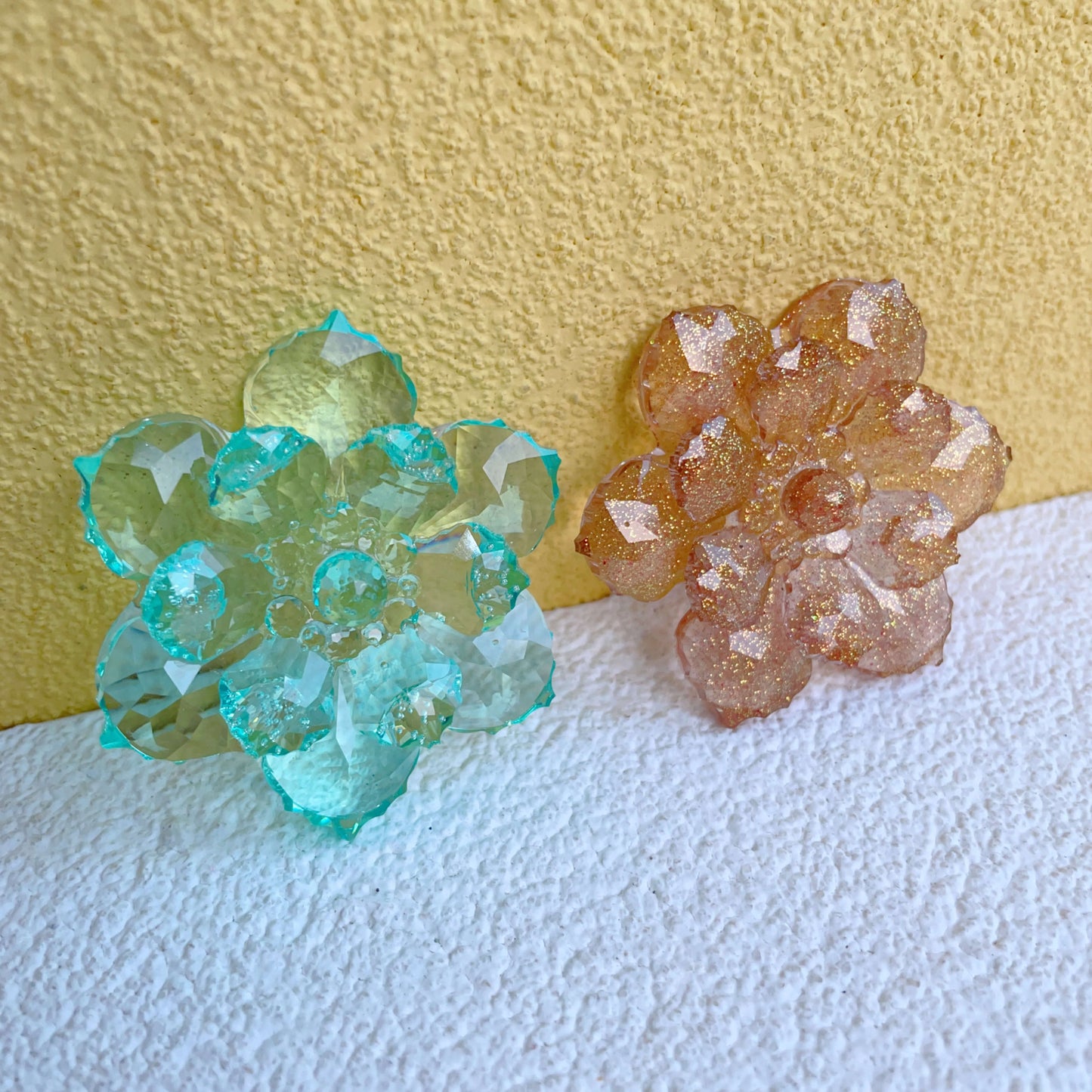 Handmade Crystal Effect Flower Brooch Resin Mold